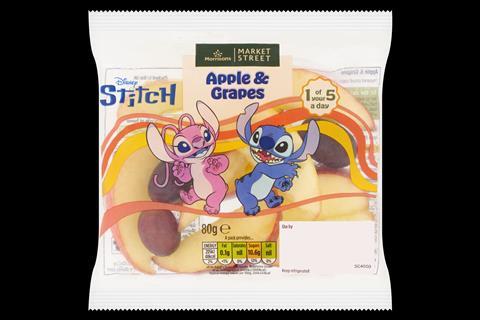 Snack bags of apples and grapes are on a two for £4 deal